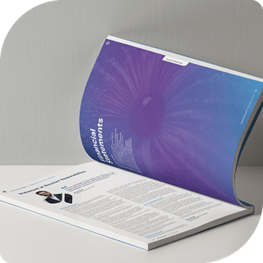 Our 2024 printed annual report opened to the Financial Statements page