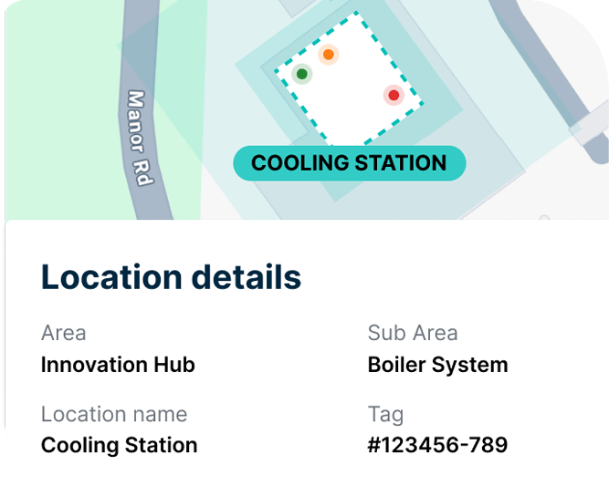 A screenshot from CONNECT identifying the location and sub area of an an area of interest