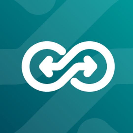 The CONNECT symbol overlaid in white over a dark teal background