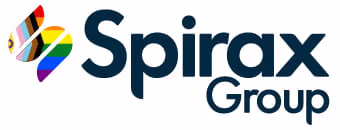 Spirax Group Logo with the S including the colours and shapes of the Progress Pride flag